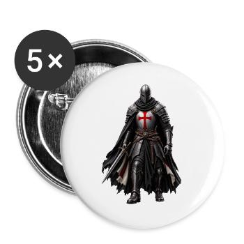 CABALLERO_TEMPLARIO - Buttons groß 56 mm (5er Pack) - Weiß - Vorne