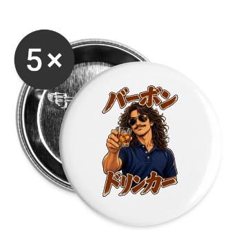 Bourbon Drinker - Buttons groß 56 mm (5er Pack) - Weiß - Vorne