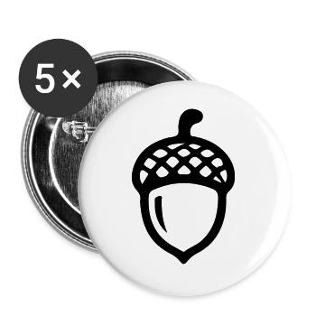 Eichel Symbol - Buttons groß 56 mm (5er Pack) - Weiß - Vorne
