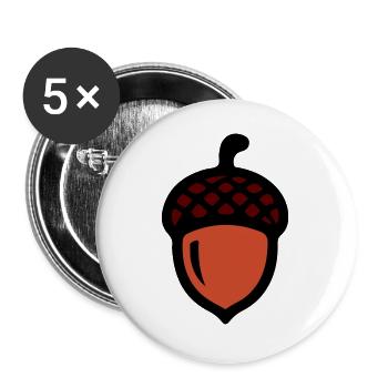 Eichel Comic Symbol - Buttons groß 56 mm (5er Pack) - Weiß - Vorne