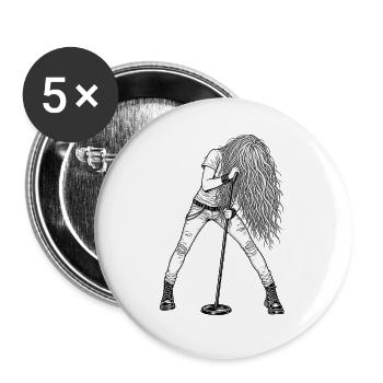 Sänger - Buttons groß 56 mm (5er Pack) - Weiß - Vorne