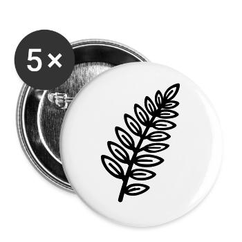 Farn - Buttons groß 56 mm (5er Pack) - Weiß - Vorne