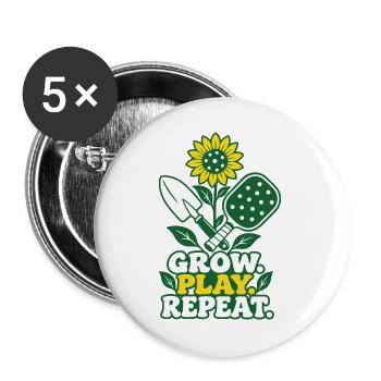 Pickleball Design Sport Fan Trendsport Ballsport - Buttons groß 56 mm (5er Pack) - Weiß - Vorne