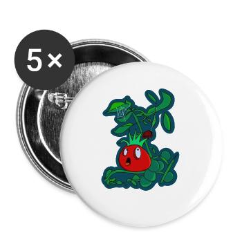 Die ängstliche Punker-Tomate - Buttons groß 56 mm (5er Pack) - Weiß - Vorne