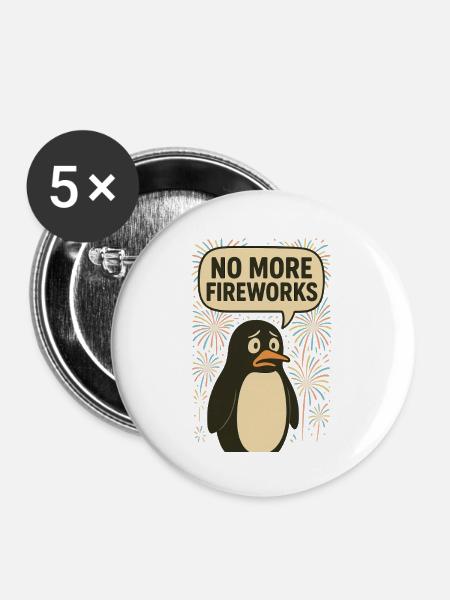 Pinguworks - Buttons groß 56 mm (5er Pack) - Weiß