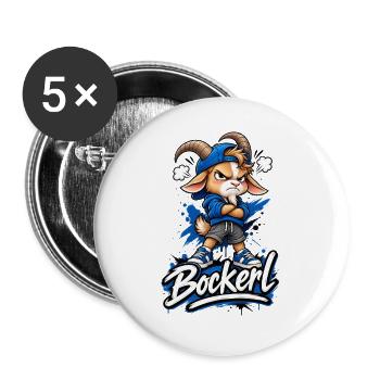 s'Bockerl - Buttons groß 56 mm (5er Pack) - Weiß - Vorne