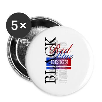 Black-Red-Blue_Design - Buttons groß 56 mm (5er Pack) - Weiß - Vorne