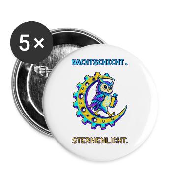 Nachtschicht Sternenlicht - Buttons groß 56 mm (5er Pack) - Weiß - Vorne