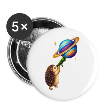 Blatt-Teleskop - Buttons groß 56 mm (5er Pack) - Weiß - Vorne