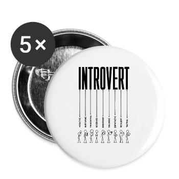 Introvertiertes Leben | Lustige Introvertierte Persönlichkeit - Buttons groß 56 mm (5er Pack) - Weiß - Vorne