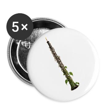 Botanische Reben-Oboe - Buttons groß 56 mm (5er Pack) - Weiß - Vorne