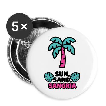Sun Sand Sangria Logo - Buttons groß 56 mm (5er Pack) - Weiß - Vorne