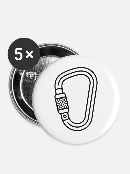 Ikone der Kletterkarabinerlinie - Buttons groß 56 mm (5er Pack) - Weiß