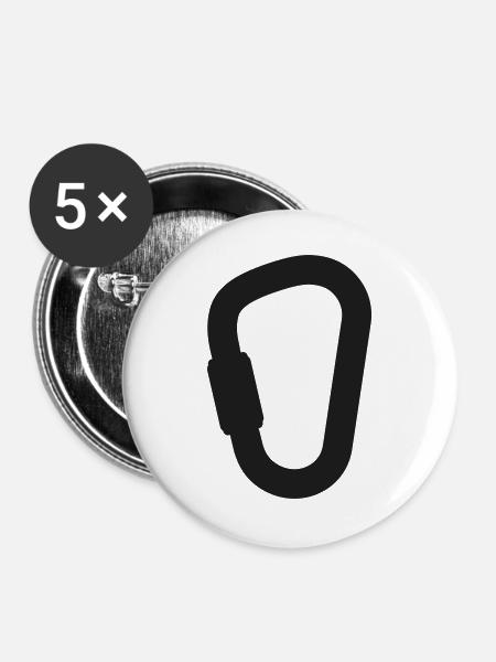 Ikone der Kletterkarabinerlinie - Buttons groß 56 mm (5er Pack) - Weiß