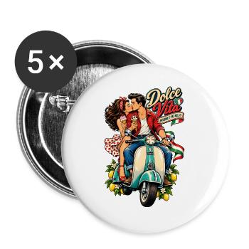 Dolce Vita – Insieme è più bello - Buttons groß 56 mm (5er Pack) - Weiß - Vorne