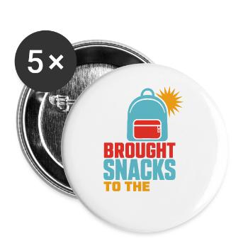 Brought Snacks to the Apocalypse – Food Humor - Buttons groß 56 mm (5er Pack) - Weiß - Vorne