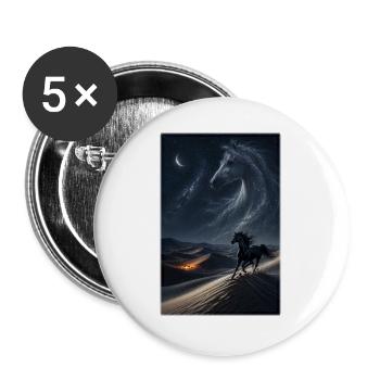 Schwarzer Araber unter Sternen - Buttons groß 56 mm (5er Pack) - Weiß - Vorne