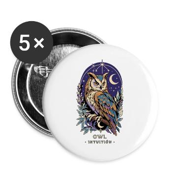 EULEN-TOTEM Intuition - Buttons groß 56 mm (5er Pack) - Weiß - Vorne