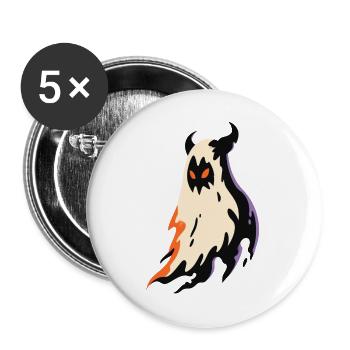 Spooky cute ghost "Hellfire Phantom" - Buttons groß 56 mm (5er Pack) - Weiß - Vorne