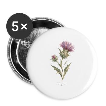 Wildblumen im Aquarell - Buttons groß 56 mm (5er Pack) - Weiß - Vorne