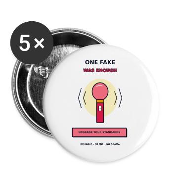FakeOne - Buttons groß 56 mm (5er Pack) - Weiß - Vorne