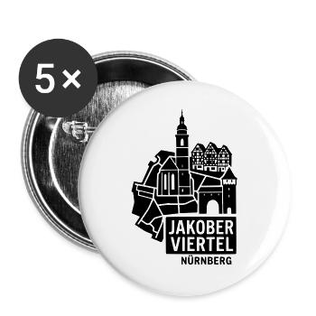 Jakober Viertel Jakobsviertel Nürnberg Silhouette - Buttons groß 56 mm (5er Pack) - Weiß - Vorne