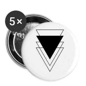 Dreieckszusammensetzung - Buttons groß 56 mm (5er Pack) - Weiß - Vorne