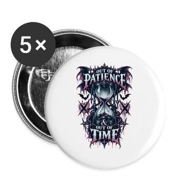 Aus Geduld Wird Zeit Gothic - Buttons groß 56 mm (5er Pack) - Weiß - Vorne
