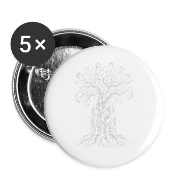 Baobab-Baum des Lebens - Buttons groß 56 mm (5er Pack) - Weiß - Vorne