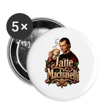 Latte Machiavelli - Buttons groß 56 mm (5er Pack) - Weiß - Vorne