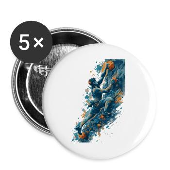 Evolution Bouldern – Cooles Kletterer Outfit - Buttons groß 56 mm (5er Pack) - Weiß - Vorne