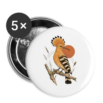 Wiedehopf Vintage - Buttons groß 56 mm (5er Pack) - Weiß - Vorne
