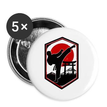 karate-1 - Buttons groß 56 mm (5er Pack) - Weiß - Vorne