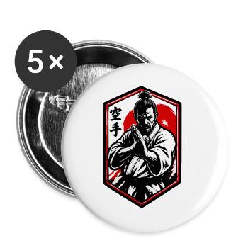 karate-picture - Buttons groß 56 mm (5er Pack) - Weiß - Vorne