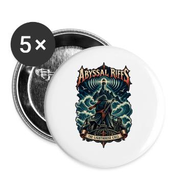 ABYSSALE RIFFS | Der Leuchtturmruf - Buttons groß 56 mm (5er Pack) - Weiß - Vorne