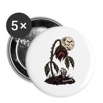 Blume des Todes durch den Mond - Buttons groß 56 mm (5er Pack) - Weiß - Vorne