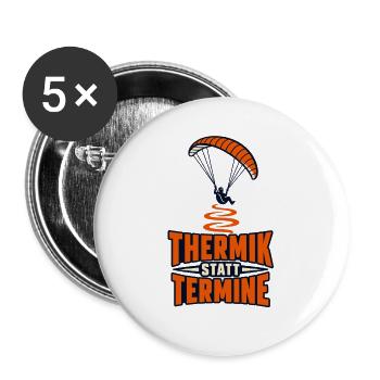 Thermik statt Termine - Buttons groß 56 mm (5er Pack) - Weiß - Vorne