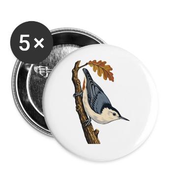 Herbst-Eichenkleiber - Buttons groß 56 mm (5er Pack) - Weiß - Vorne