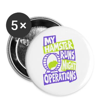 My Hamster Runs the Meeting - Buttons groß 56 mm (5er Pack) - Weiß - Vorne