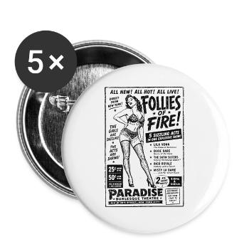 FOLLIES OF FIRE-FINALE - Buttons groß 56 mm (5er Pack) - Weiß - Vorne