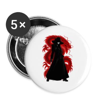 SCHWARZER SKORPION - Buttons groß 56 mm (5er Pack) - Weiß - Vorne