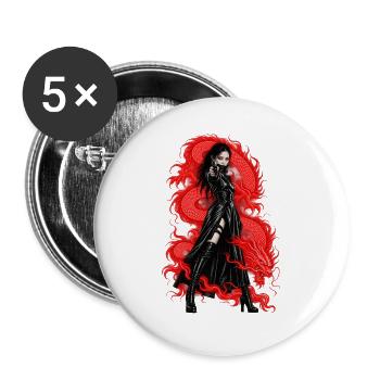 DUNKLE RACHE - Buttons groß 56 mm (5er Pack) - Weiß - Vorne