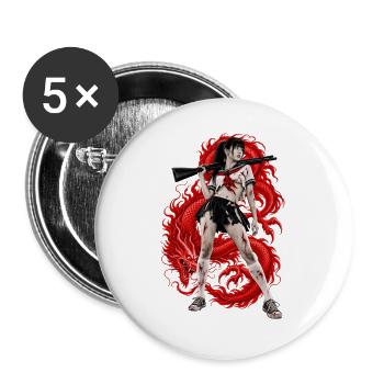 ZOMBIE-KILLER - Buttons groß 56 mm (5er Pack) - Weiß - Vorne