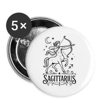 Sternzeichen Schütze - Elegantes Line Art Astrolog - Buttons groß 56 mm (5er Pack) - Weiß - Vorne
