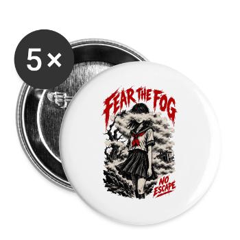 Karmesinrotes Spukmädchen - Buttons groß 56 mm (5er Pack) - Weiß - Vorne