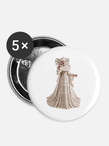 VERDAMMT UND VERSIEGELT - Buttons groß 56 mm (5er Pack) - Weiß