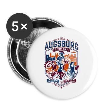 Augsburg Germany Roman Heritage City Novelty - Buttons groß 56 mm (5er Pack) - Weiß - Vorne