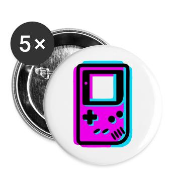 Retro Handheld Konsole Glitch - Buttons groß 56 mm (5er Pack) - Weiß - Vorne