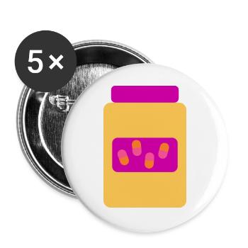 Colorpop Vitaminpillen - Buttons groß 56 mm (5er Pack) - Weiß - Vorne