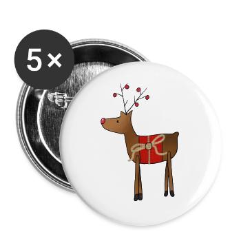 DekoRen - Buttons groß 56 mm (5er Pack) - Weiß - Vorne